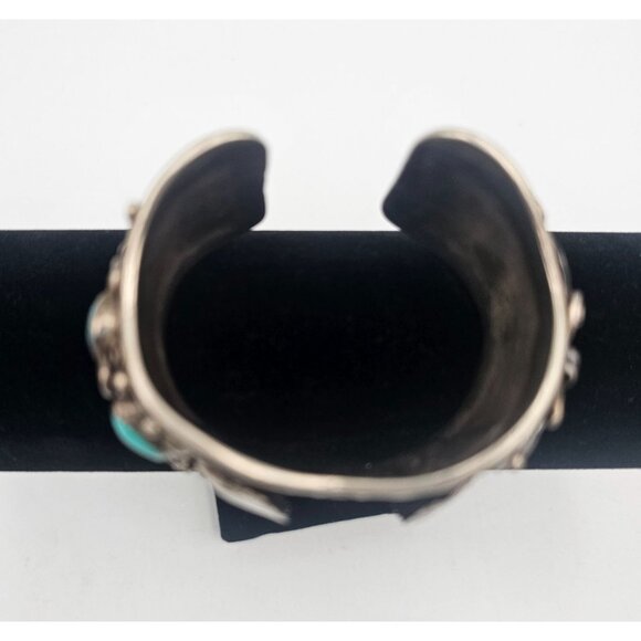 Fred James Vintage Navajo Sterling Silver Turquoise Watch Cuff 90 grms No Watch - Picture 15 of 15